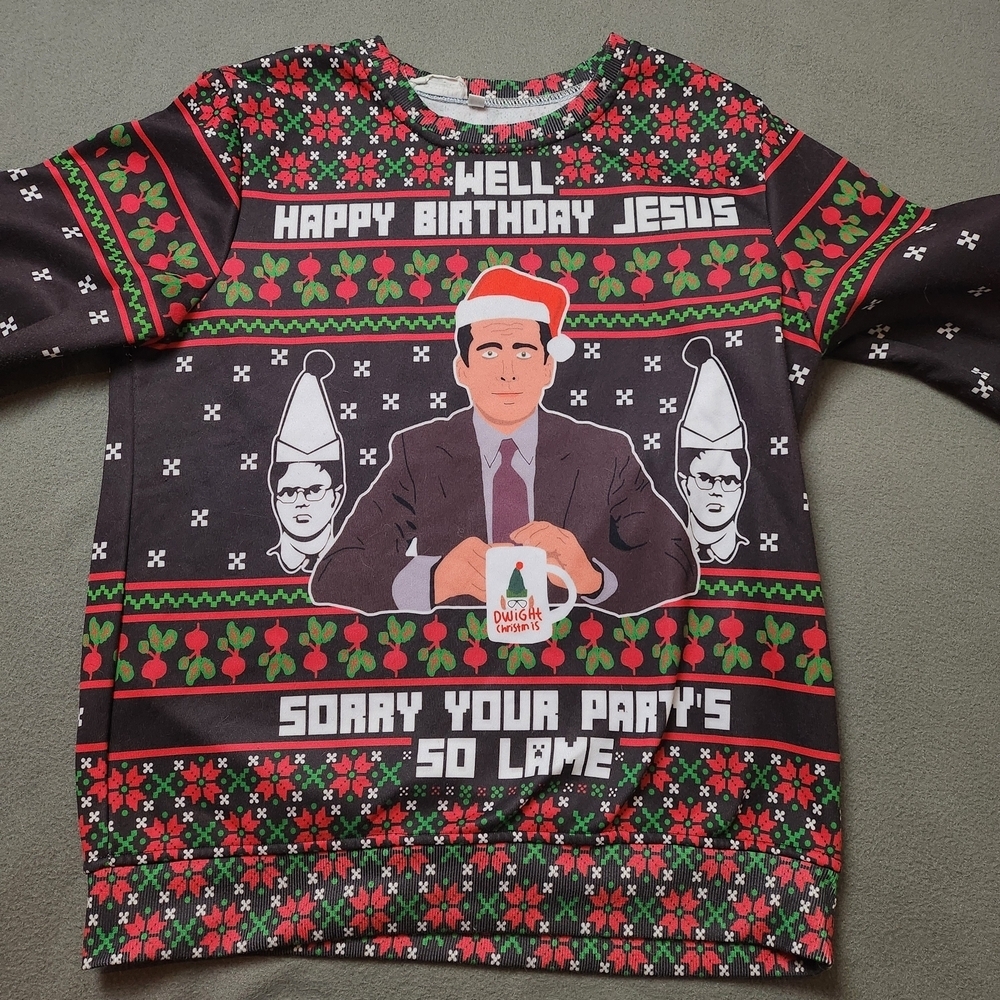 The Office Sorry Your Party's So Lame Michael Scott Christmas Sweater Dwight